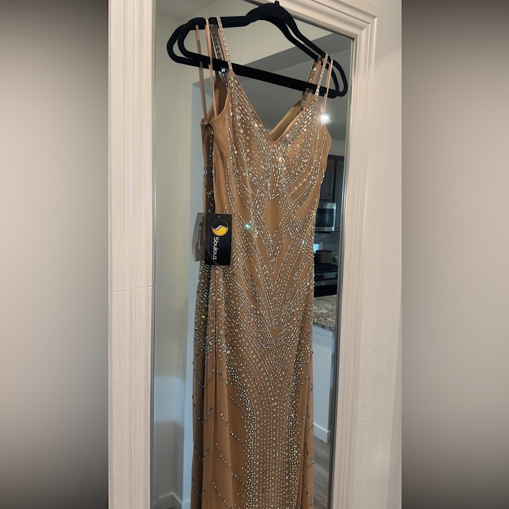 Embellished jewel gown dress